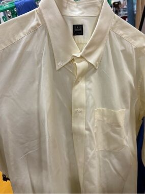 Ike Behar Men's Light Cream Button-Down Dress Shirt